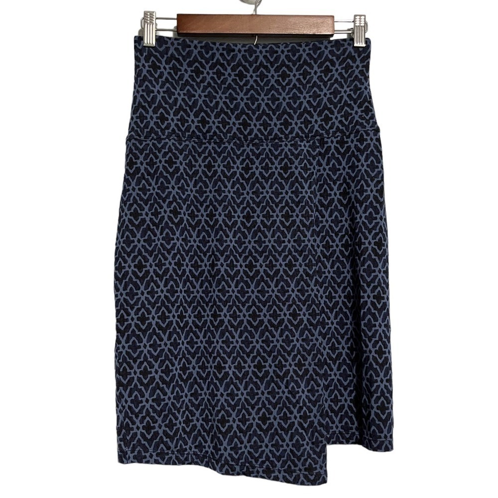 Women’s Athleta Blue Moroccan Print Stretch Tercel Seaside Foldover Wrap Skirt